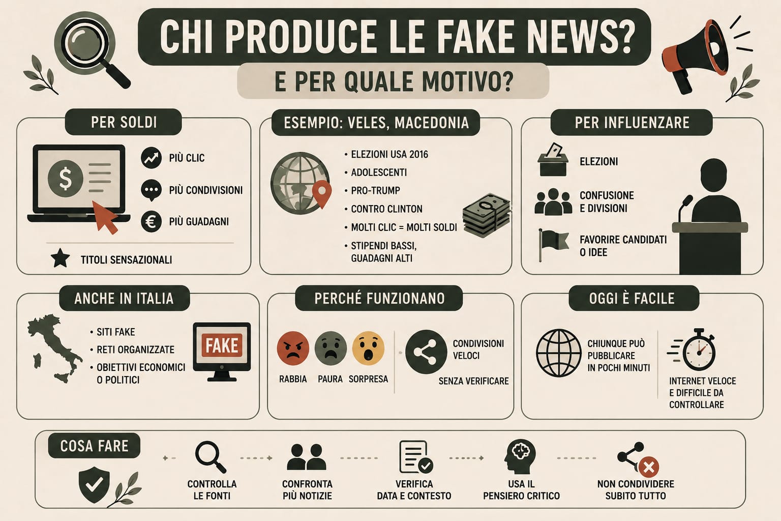Chi produce le fake news e per quale motivo?